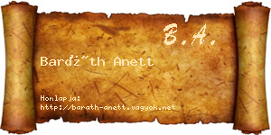Baráth Anett névjegykártya