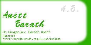 anett barath business card
