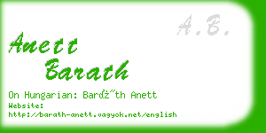 anett barath business card
